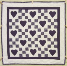 Amish Irish Heart Patchwork Wall Hanging Quilt
