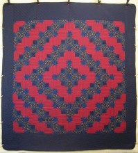 Stars Log Cabin Patchwork Amish Quilt 106x115