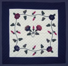 Amish Morning Glory Flower Wall Hanging Quilt