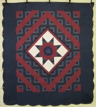 Star Log Cabin Patchwork Amish Quilt 103x116