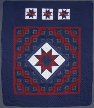 Log Cabin Star Patchwork Amish Quilt 102x117