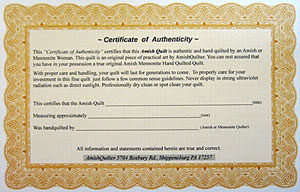 Certificate of Authenticity