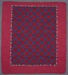 Custom Amish Quilts - Pineapple Patchwork Red Navy