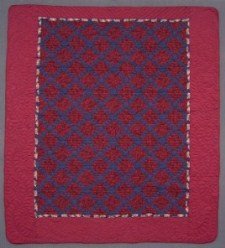 Custom Amish Quilts - Pineapple Patchwork Red Navy