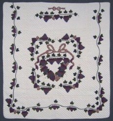 Custom Amish Quilts - Country Grape Wreath Plum Purple Applique