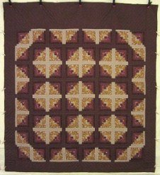 Custom Amish Quilts - Earth Log Cabin Patchwork