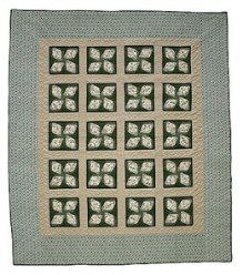 Custom Amish Quilts - Clover Patchwork Green