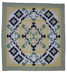 Custom Amish Quilts - Magical Carpet Patchwork Yellow Blue Green
