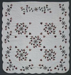 Custom Amish Quilts - Windblown Tulip Bouquet Applique