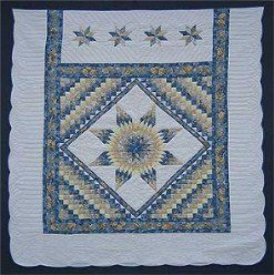 Custom Amish Quilts - Lonestar Commons Blue Gold Certified