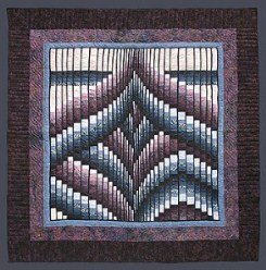 Custom Amish Quilts - Bargello King Burgundy Blue Patchwork Certified