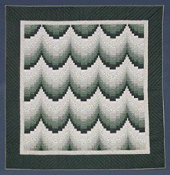 Custom Amish Quilts - Forest Bargello Steps Patchwork Rebecca Certified