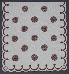 Custom Amish Quilts - Desert Rose Applique Burgundy