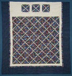 Custom Amish Quilts - Postage Stamp Patchwork Katie Mary Grace Certified Navy Tan
