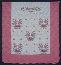 Custom Amish Quilts - Country Bride Pink Applique