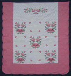 Custom Amish Quilts - Country Bride Pink Applique