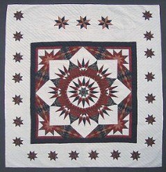 Custom Amish Quilts - Broken Compass Mariners Star in Stars Patchwork