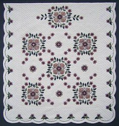 Custom Amish Quilts - Dusty Rose Bouquet Applique
