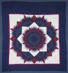 Custom Amish Quilts - Mariners Glowing Star Navy
