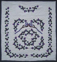 Custom Amish Quilts - Vineyard Grapes Purple Applique