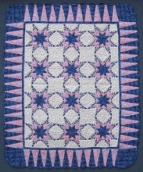 Custom Amish Quilts - Radiating Sawtooth Star Patchwork
