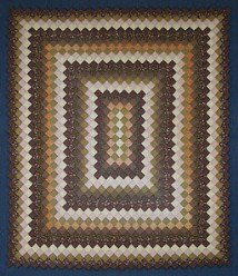 Custom Amish Quilts - Brown Gold Boston Commons Patchwork
