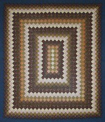 Custom Amish Quilts - Brown Gold Boston Commons Patchwork
