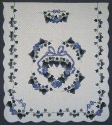Custom Amish Quilts - Clusters Grapes Blue Plum Applique Border