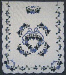 Custom Amish Quilts - Clusters Grapes Blue Plum Applique Border