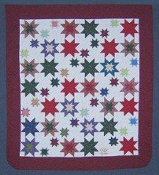 Custom Amish Quilts - Colorful Galaxy of Stars Patchwork
