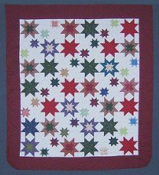 Custom Amish Quilts - Colorful Galaxy of Stars Patchwork
