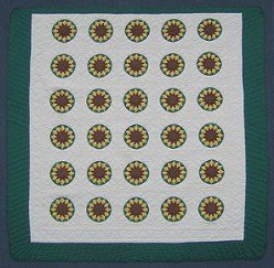 Custom Amish Quilts - Sunflower Green Yellow Patchwork