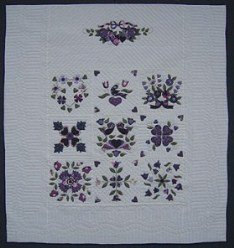 Custom Amish Quilts - Purple Lavendar Green Sampler Applique
