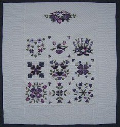 Custom Amish Quilts - Purple Lavendar Green Sampler Applique
