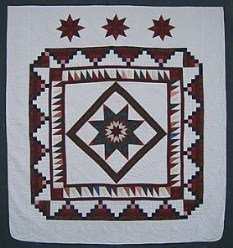 Custom Amish Quilts - Courtyard Steps Lone Star Patchwork
