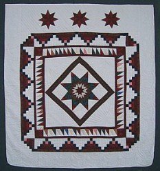 Custom Amish Quilts - Courtyard Steps Lone Star Patchwork
