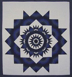 Custom Amish Quilts - Royal Broken Mariners Compass Star