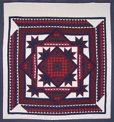 Custom Amish Quilts - Framed Broken Stars Around Commons
