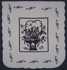 Custom Amish Quilts - Fancy Flower Basket Applique