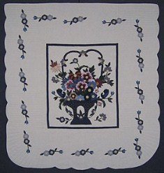 Custom Amish Quilts - Fancy Flower Basket Applique