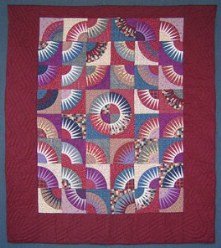 Custom Amish Quilts - Kaleidoscope Burgundy Star