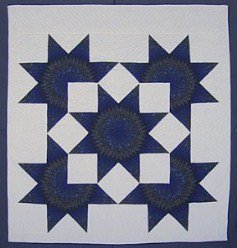 Custom Amish Quilts - Royal Blue Lone Star in Broken Star