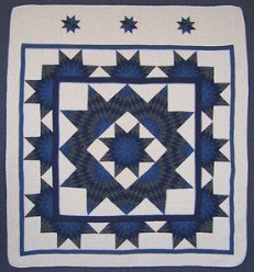 Custom Amish Quilts - Framed Lone Star in Starburst Patchwork