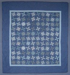 Custom Amish Quilts - Blue Framed Galaxy Spin Stars