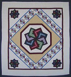 Custom Amish Quilts - Colorful Spinning Star Patchwork