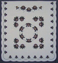 Custom Amish Quilts - Rose Wreath Applique Border