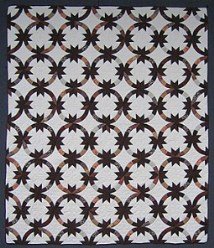 Custom Amish Quilts - Indian Wedding Ring Brown Patchwork