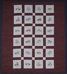 Custom Amish Quilts - Antique Automobile Hand Embroidery Patchwork