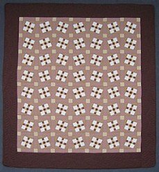Custom Amish Quilts - Brown Crazy Nine Patch Patchwork