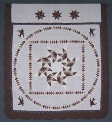 Custom Amish Quilts - Flying Geese Applique Patchwork